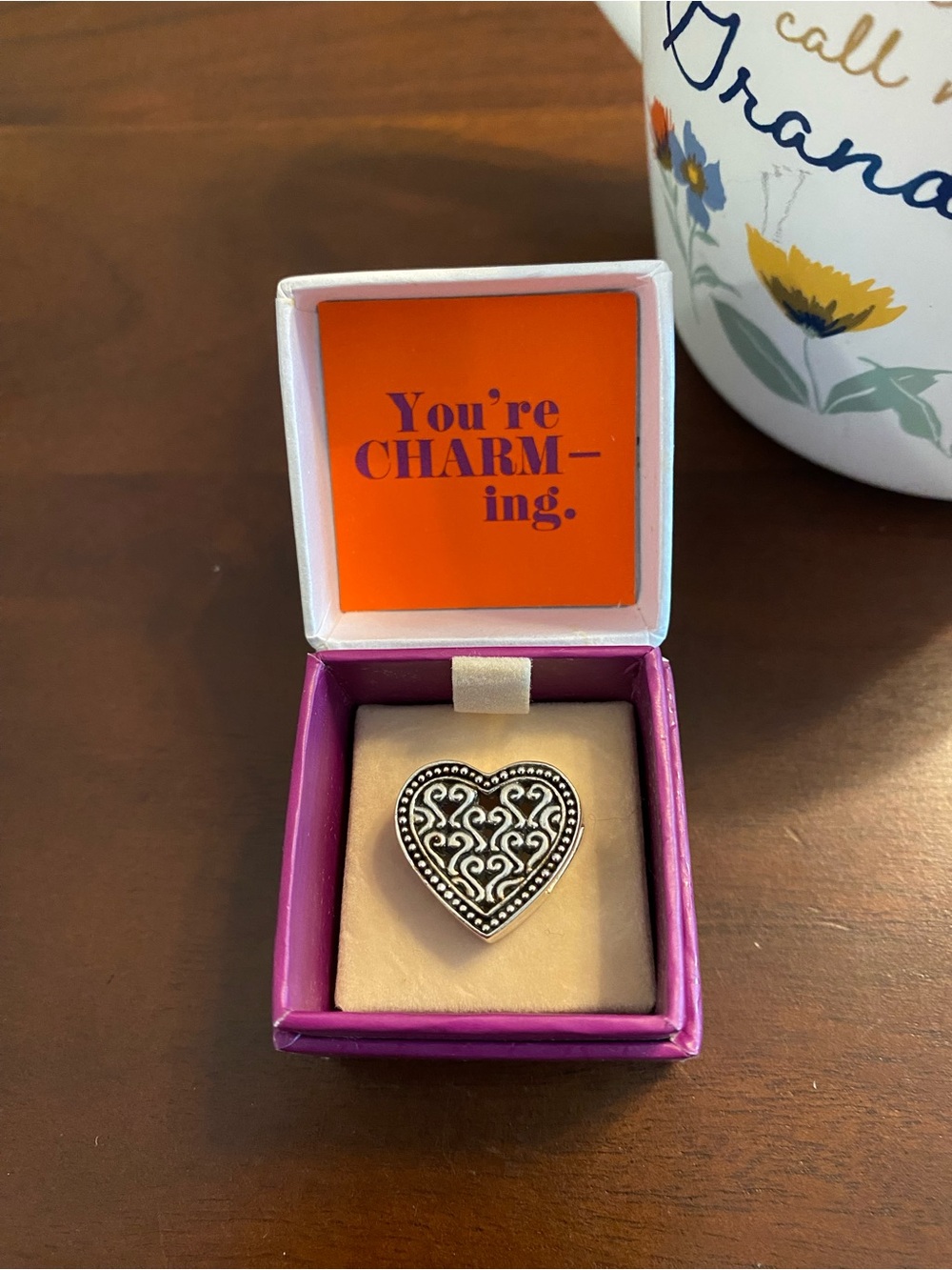 Lori Bonn Sterling Silver heart large slide charm
